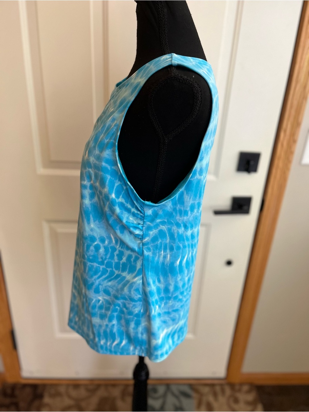 Women’s Lands’ End blue white tank top padded bra swim suit tankini. Size 20W - Picture 5 of 15